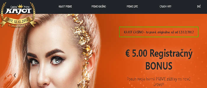 Kajot 5 €uro bonus