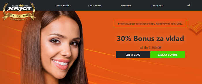 Kajot 30 percent bonus