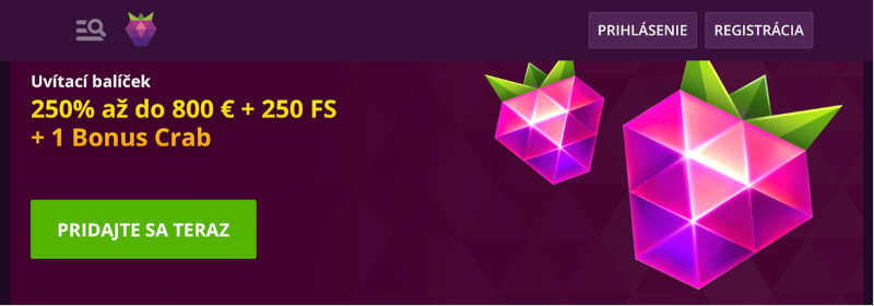 Malina casino pre slovákov bonus