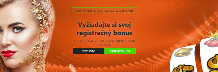 kajot-25€ vstupný bonus