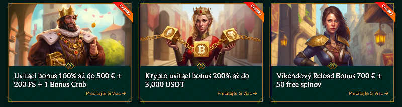 Casinia Bonusy