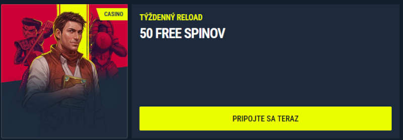 RaBONA CAsino tyždenný reload 50 Free spinov
