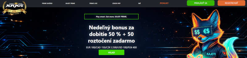 Kajot nedela bonusy