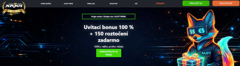 Kajot nový vstupny bonus 